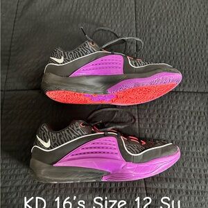 Nike Black and Purple Sneakers with Vibrant Design